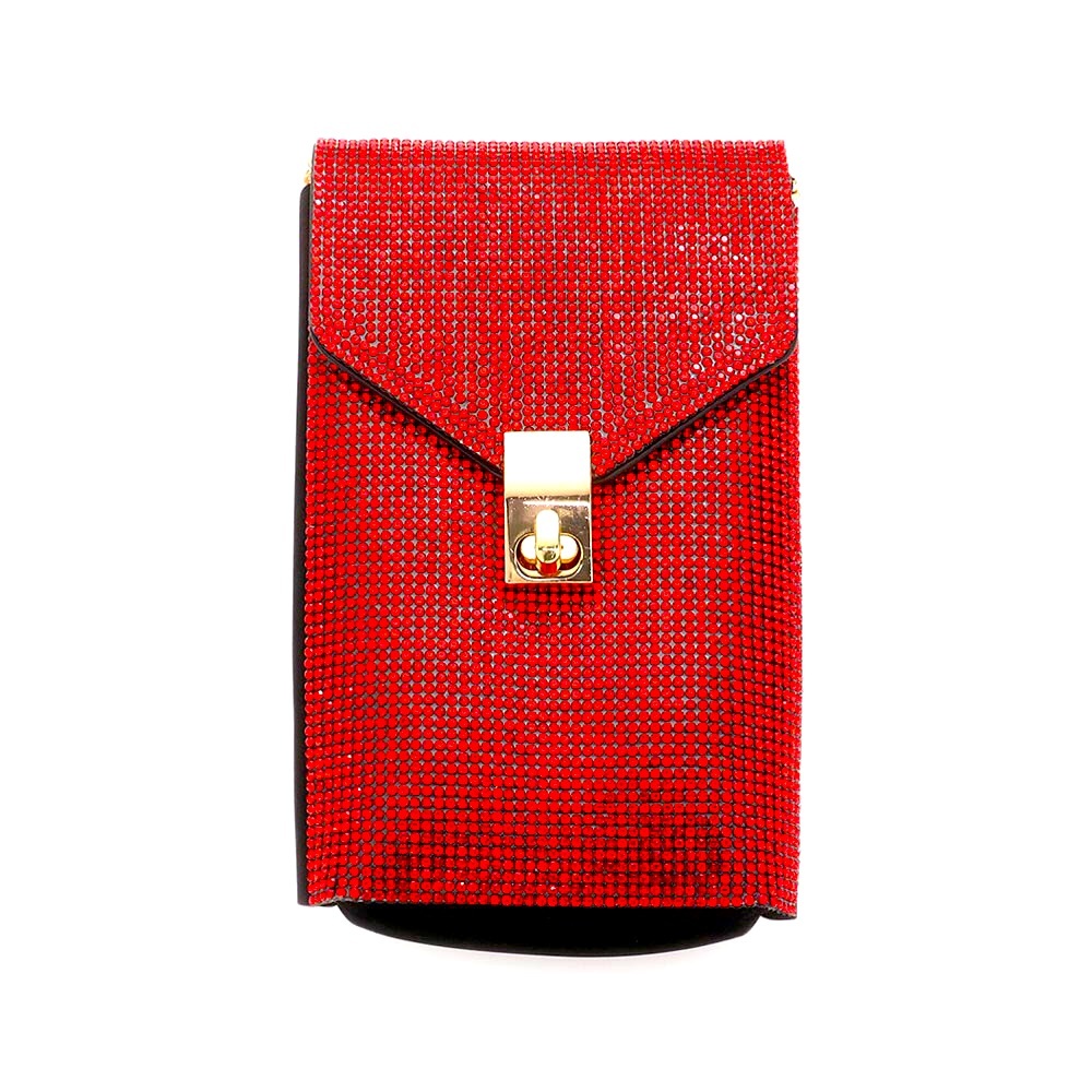 Metallic Rhinestone Crystal Phone Pouch Sling Bag - Picture 2 of 8